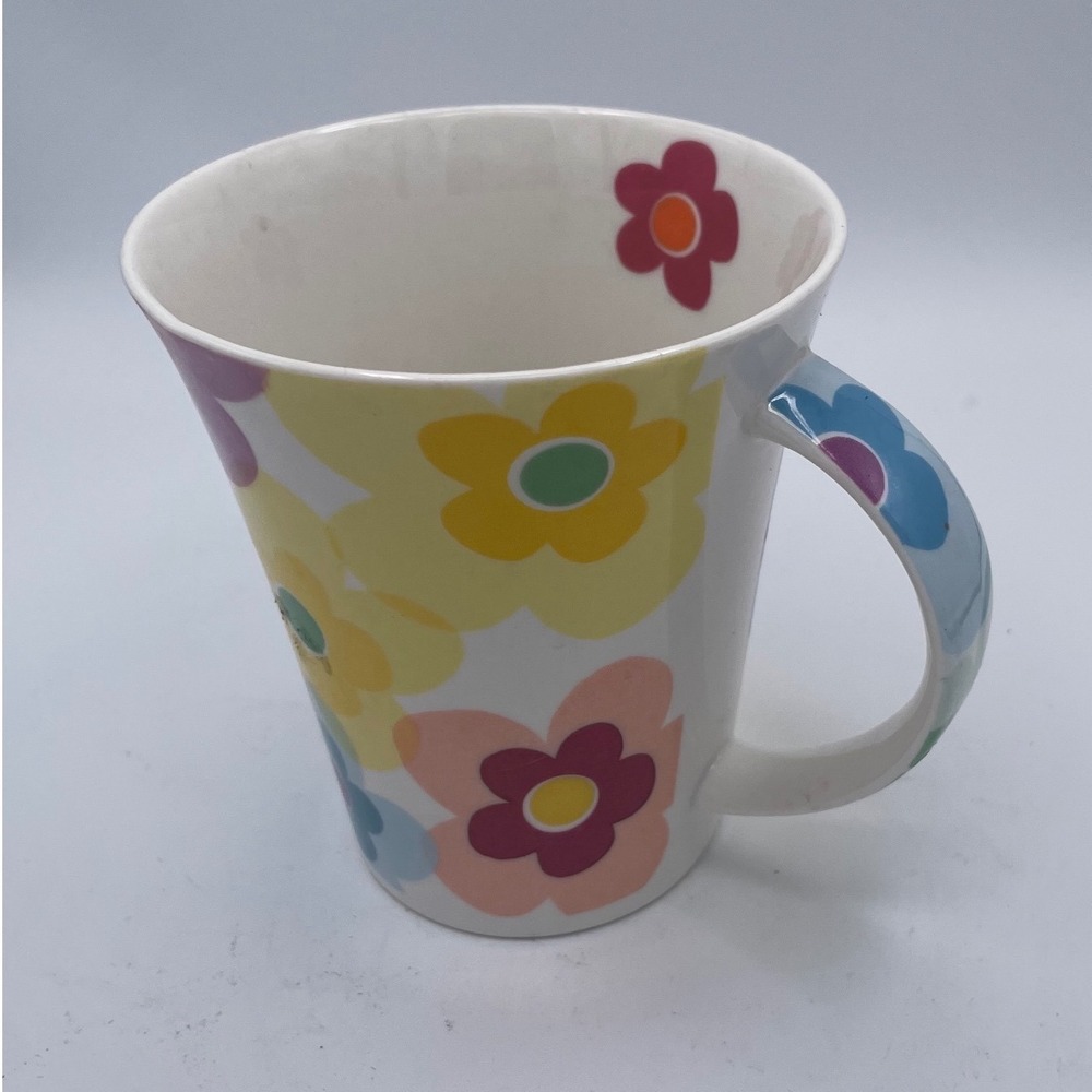 Vintage Churchill Great Shakes Floral Mug Tapered V-Shape Flower Power 70s Retro
